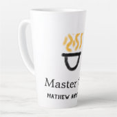 Masterchef voeg naam toe zwarte pan gele rook latte mok (Linkerhoek)