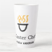 Masterchef voeg naam toe zwarte pan gele rook latte mok (Voorkant)