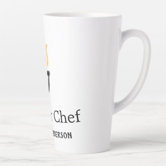 Masterchef voeg naam toe zwarte pan gele rook latte mok (Rechts)