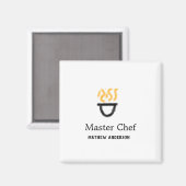 Masterchef voeg naam toe zwarte pan gele rook magneet (Voorkant / Achterkant)
