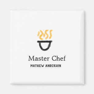 Masterchef voeg naam toe zwarte pan gele rook magneet