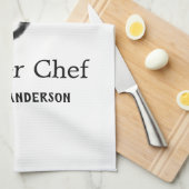 Masterchef voeg naam toe zwarte pan gele rook theedoek (Quarter Fold)