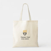 Masterchef voeg naam toe zwarte pan gele rook tote bag (Achterkant)