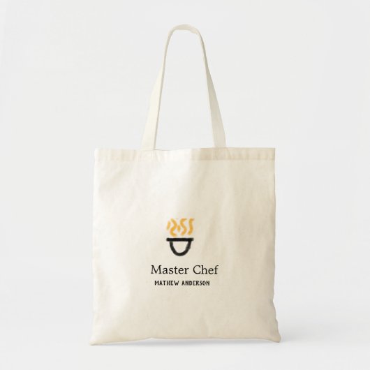 Masterchef voeg naam toe zwarte pan gele rook tote bag (Voorkant)