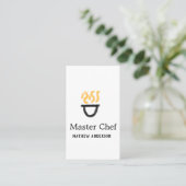 Masterchef voeg naam toe zwarte pan gele rook visitekaartje (Staand voorkant)