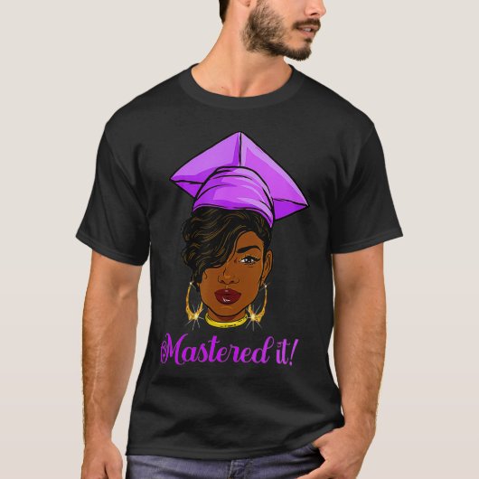 Masterd it Black Queen met Masters Degree Master M T-shirt (Voorkant)