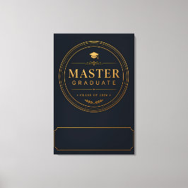 Masterdiploma 2026 Geschenk met eigen naam Canvas Afdruk