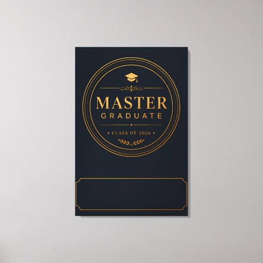 Masterdiploma 2026 Geschenk met eigen naam Canvas Afdruk (Voorkant)