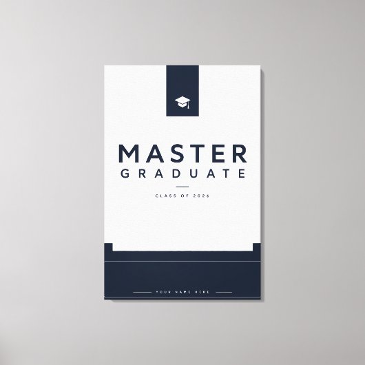 Masterdiploma Afgestudeerd 2026 Canvas op Maat Afdruk (Voorkant)