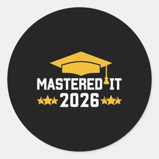 Masterdiploma Afgestudeerd Cl Van 2026 G Ronde Sticker (Voorkant)