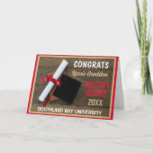 Masterdiploma! Gefeliciteerd afgestudeerd CUSTOM  Kaart (Voorkant)