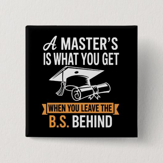 Masterdiploma MBA Masterdiploma Afstuderen Vierkante Button 5,1 Cm (Voorkant)