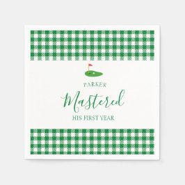 Mastered First Year One Hole In One Green Birthday Servet