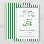 Mastered Forty Years Golf 40th Birthday Green  Kaart (Voorkant / Achterkant)