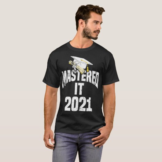 Mastered IT 2021 Masters Degree Afstuderen College T-shirt (Voorkant volledig)