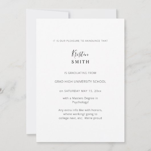 Mastered It Afstuderen Foto kondiging Kaart (Achterkant)