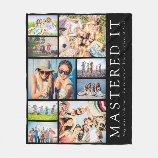 Mastered IT Afstuderen Multi Fotocollage Fleece Deken (Voorkant)