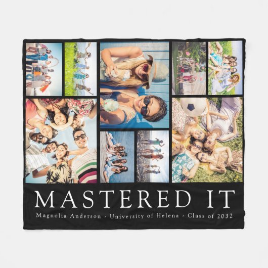 Mastered IT Afstuderen Multi Fotocollage Fleece Deken (Voorkant (Horizontaal))