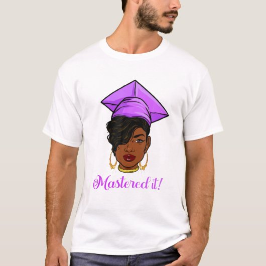 Mastered it Black Queen met mastergraad Maste T-shirt (Voorkant)