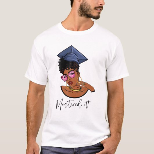 Mastered it Black Queen met mastergraad zwart T-shirt (Voorkant)