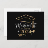 Mastered It Class van 2024 Afstuderen Gifts voor h Briefkaart (Voorkant / Achterkant)
