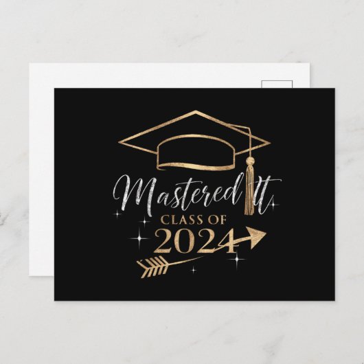 Mastered It Class van 2024 Afstuderen Gifts voor h Briefkaart (Voorkant / Achterkant)
