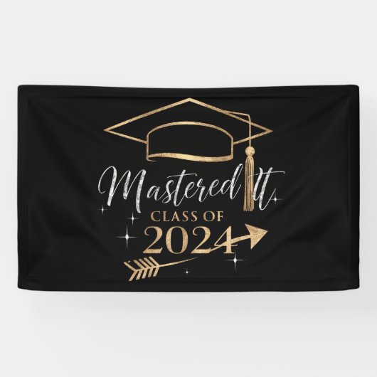Mastered It Class van 2024 Afstuderen Gifts voor h Spandoek (Horizontaal)