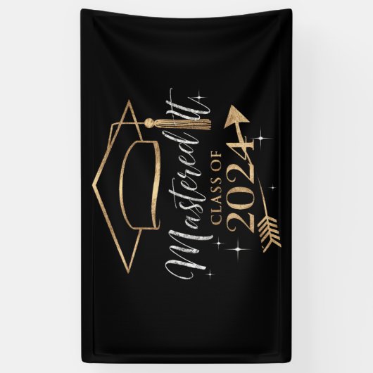 Mastered It Class van 2024 Afstuderen Gifts voor h Spandoek (Verticaal)