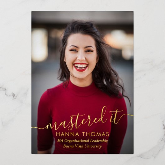 Mastered it Folie Foto Afstuderen Aankondiging (Voorkant)