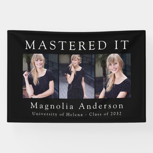 Mastered IT Fotocollage Masters Afstuderen Spandoek (Horizontaal)