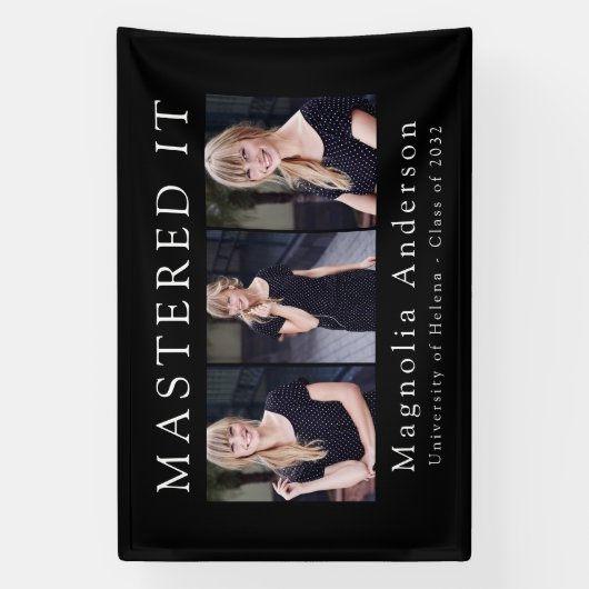 Mastered IT Fotocollage Masters Afstuderen Spandoek (Verticaal)