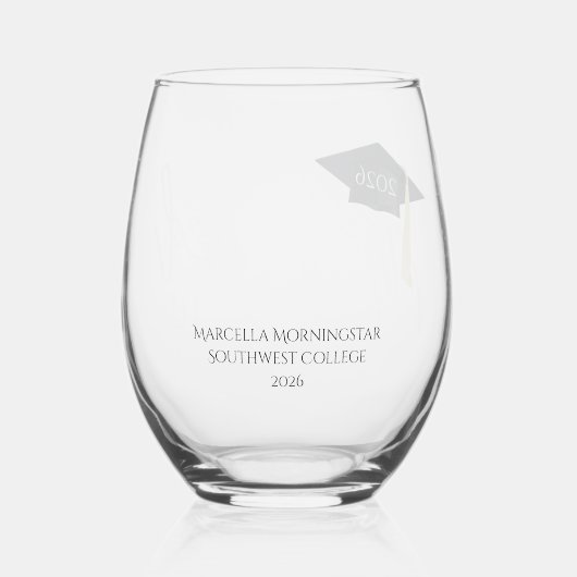 Mastered IT Graduation Cap Wijnglas Zonder Voet (Achterkant)