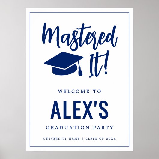 Mastered It Masters Degree Graduation Welcome Poster (Voorkant)