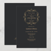 Mastered it Stylish Emblem Afstuderen Invitation Kaart (Voorkant / Achterkant)