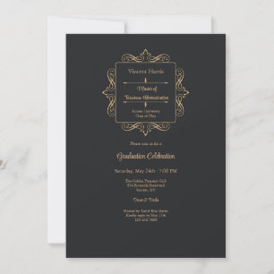 Mastered it Stylish Emblem Afstuderen Invitation Kaart