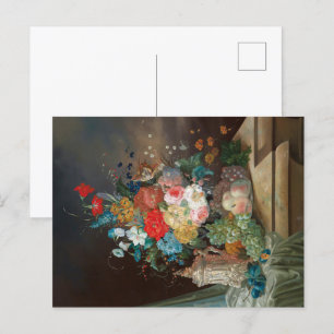 Masterful Stilleven: Bloemen & Fruit Briefkaart