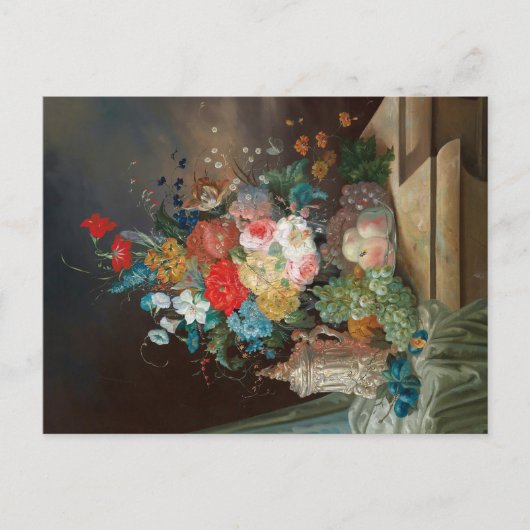 Masterful Stilleven: Bloemen & Fruit Briefkaart (Voorkant)