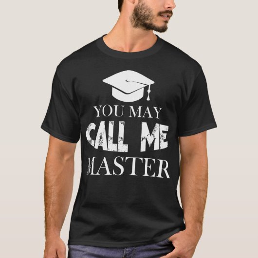 Mastergraad Afstuderen Funny Noem me Master MS M T-shirt (Voorkant)