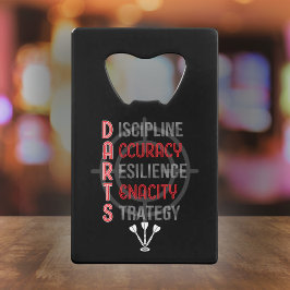 Mastering DARTS: De Core Principals - Dart Speler Creditkaart Flessenopener