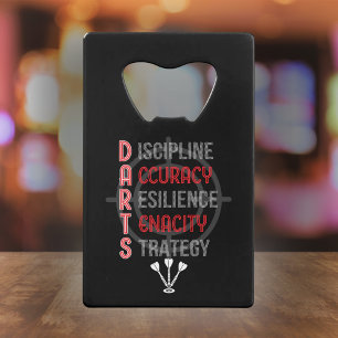 Mastering DARTS: De Core Principals - Dart Speler Creditkaart Flessenopener