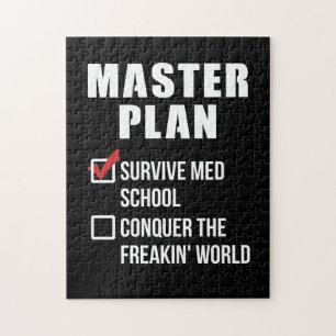 Masterplan van het Afstuderen van Med School Stude Legpuzzel