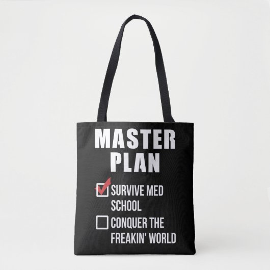 Masterplan van het Afstuderen van Med School Stude Tote Bag (Voorkant)