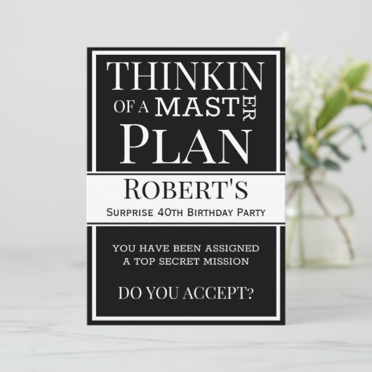 "masterplan" Verrassingsfeest Kaart (Staand voorkant)