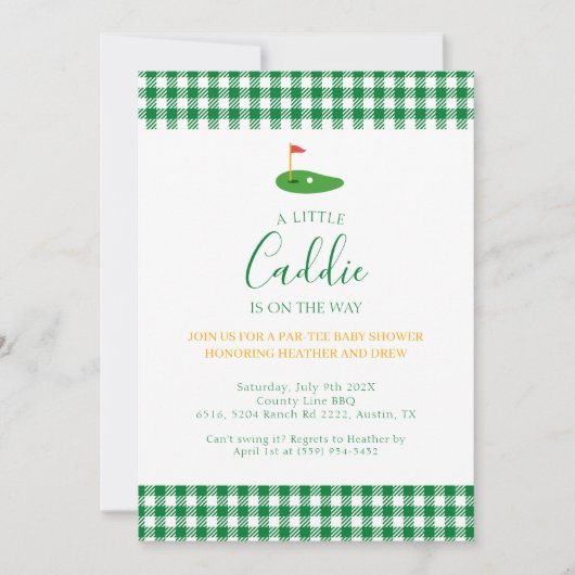 Masters Baby Shower Golf Par tee couple Theme  Kaart (Voorkant)