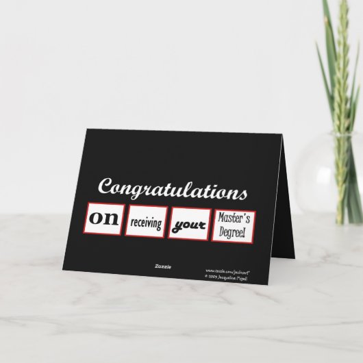 Master's Degree - AANGEPASTE NAAM - Gefeliciteerd Kaart (Achterkant)