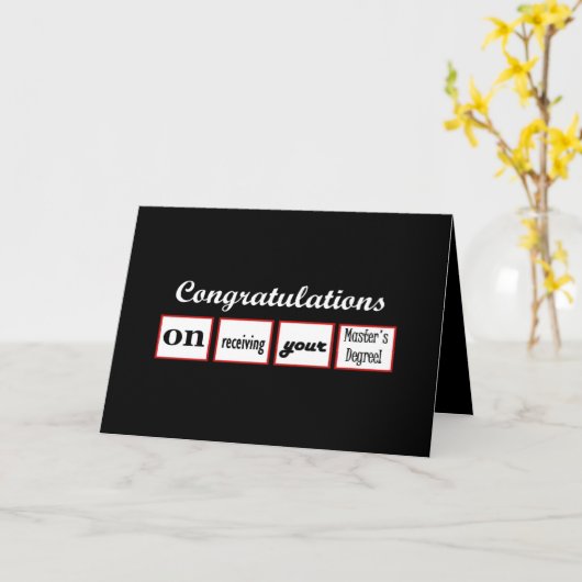Master's Degree - AANGEPASTE NAAM - Gefeliciteerd Kaart (Gele Bloem)