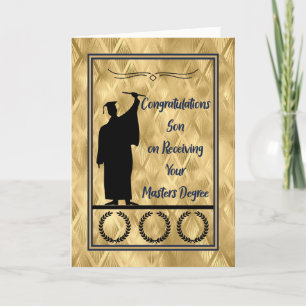 Masters Degree Afstuderen for Son in Gold Colors Bedankkaart