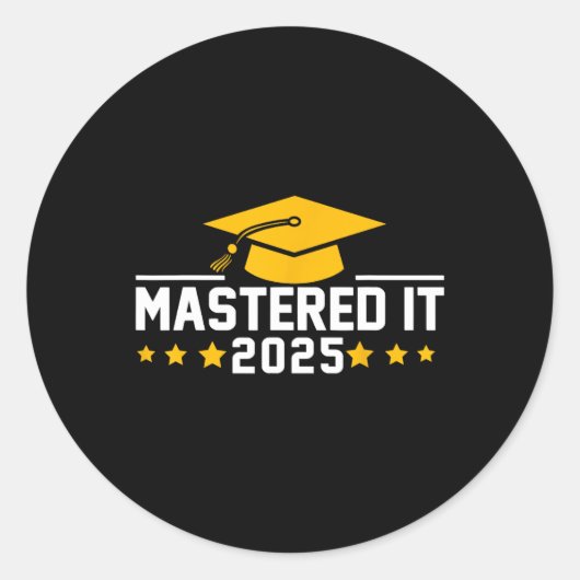 Masters Degree Afstuderen Mastered IT 2025 1 Ronde Sticker (Voorkant)