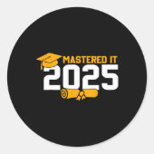 Masters Degree Afstuderen Mastered IT 2025 Ronde Sticker (Voorkant)