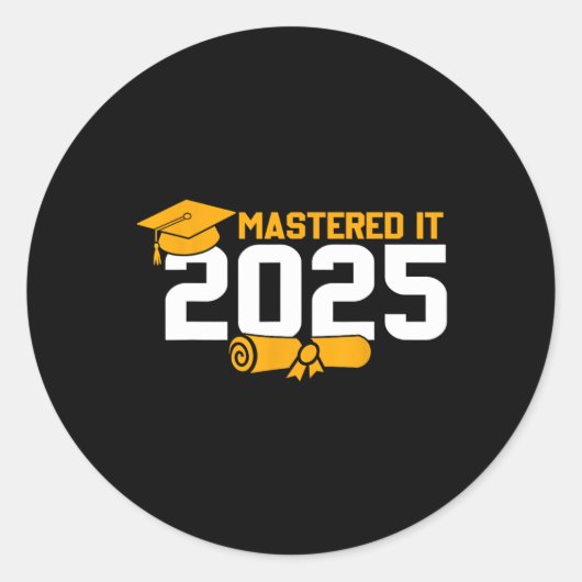 Masters Degree Afstuderen Mastered IT 2025 Ronde Sticker (Voorkant)